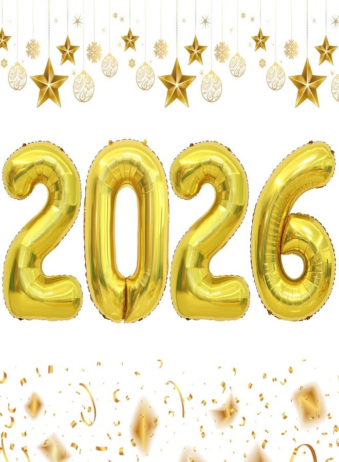 ChicQuench 2026 Balloons, 2026 Number Balloons, 2026 Gold Balloon, Foil Graduation Balloon for 2026 Graduation Decorations Class of 2026 New Year Anniversary Birthday Home Office Party Supplies Decor, 16 Inch - Image 1
